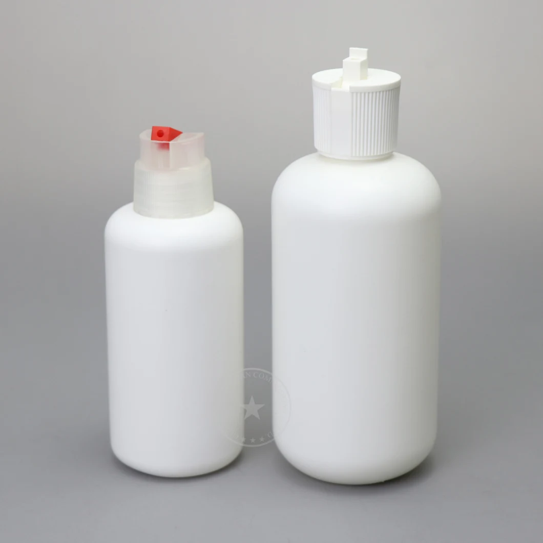 120/250ml Plastic Cosmetic HDPE Cleaner Round Squeeze Bottle with Flip Top Cap