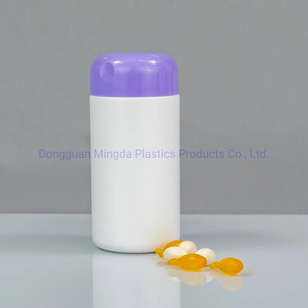 Screw Cap Wide-Neck High Density Oxygen Resistance Matte Skin Food Grade HDPE Cylindrical Medicine Plastic Bottle