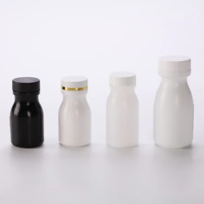 Bottiglia di plastica trasparente monostrato bianca HDPE da 60 ml a forma di bottiglia per il latte