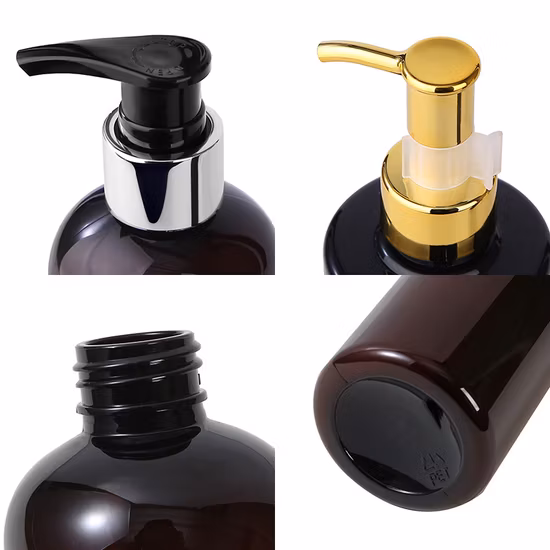 Bottiglie Boston in plastica trasparente rotonda per animali domestici all'ingrosso da 60 ml 120 ml 240 ml 350 ml 500 ml 1000 ml con spruzzatore a pompa per shampoo sapone per le mani