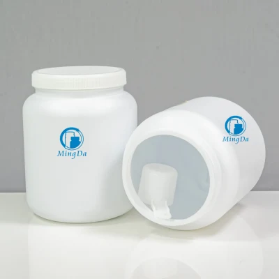 Pillola/compresse/capsula di plastica bianca vuota da 1389 ml con spalla inclinata Confezione in HDPE Produttore di bottiglie rotonde in polvere proteica