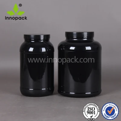 Animali domestici in plastica HDPE nera per uso alimentare all'ingrosso con tappo a vite per polvere nutrizionale