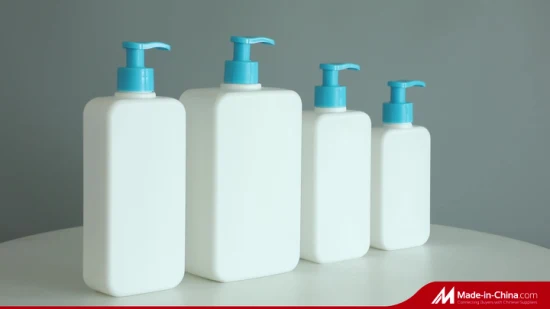 Bottiglia di plastica personalizzata Eco PCR HDPE da 250 ml 310 ml 500 ml 1000 ml Bottiglia di pompa per lozione spray quadrata Bottiglia di shampoo PE per olio abbronzante per il corpo